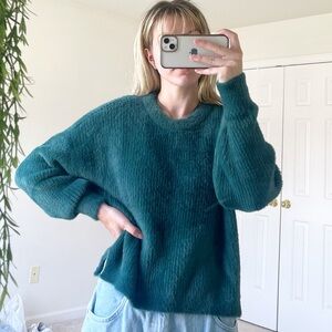 Abercrombie & Fitch Soft AF Fuzzy Long Sleeve Ribbed Sweater